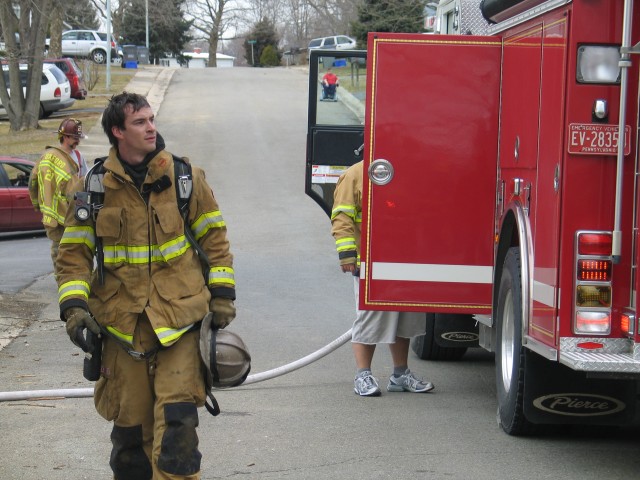 Lieutenant Win Slauch at a West Grove fire.